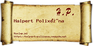 Halpert Polixéna névjegykártya